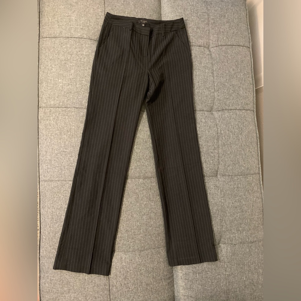 Pinstripe black slacks